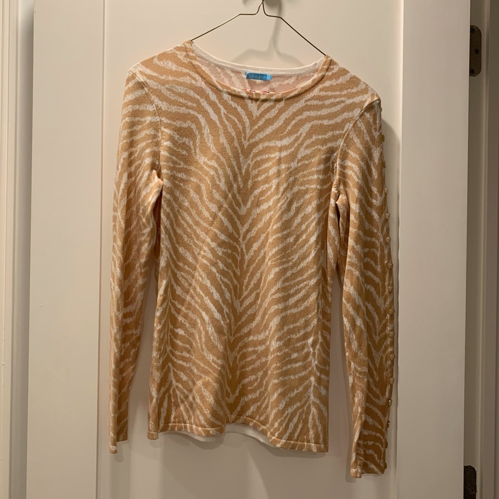 J. McLaughlin Zebra Crew Neck Sweater XS